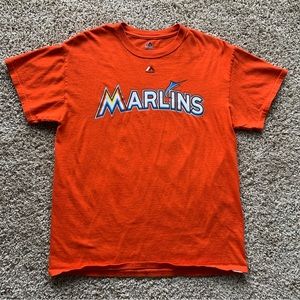 Majestic Miami Marlins Giancarlo Stanton Jersey T-Shirt